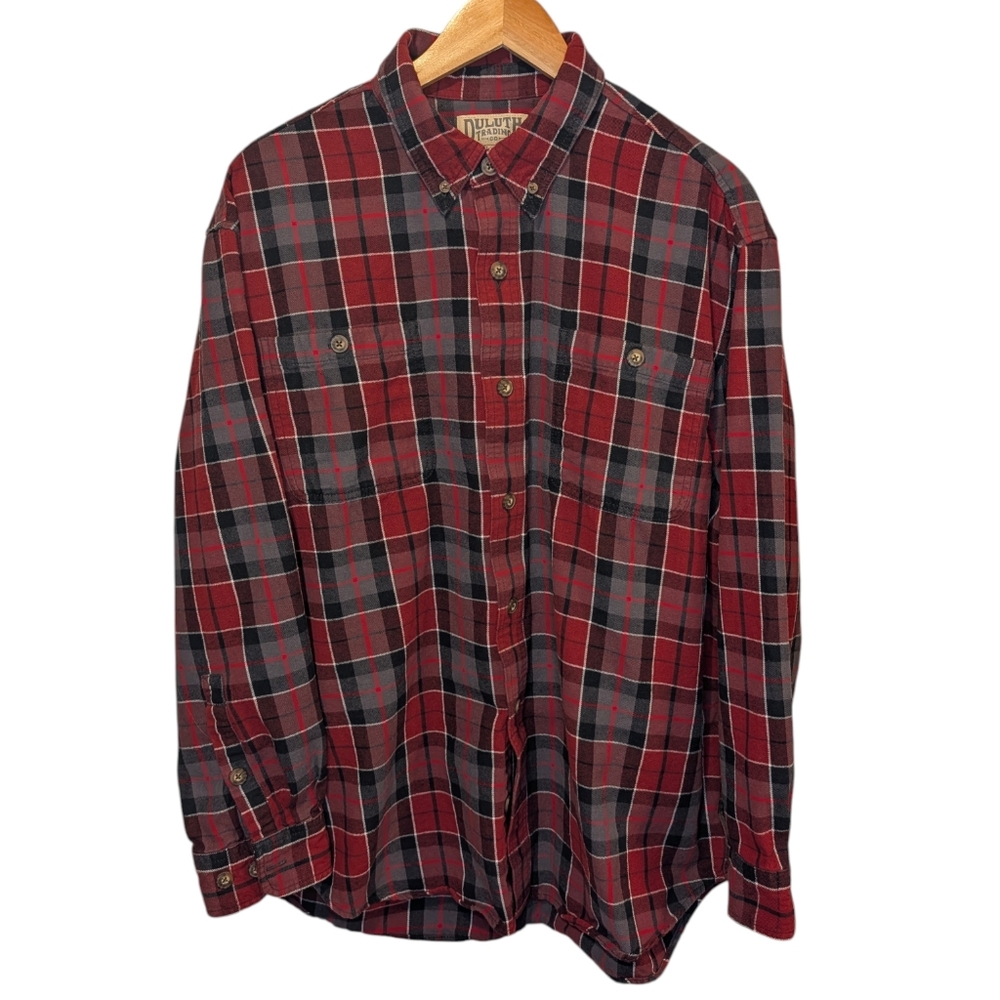 Duluth Trading Co Plaid Flannel Button-Down Shirt Size XL
